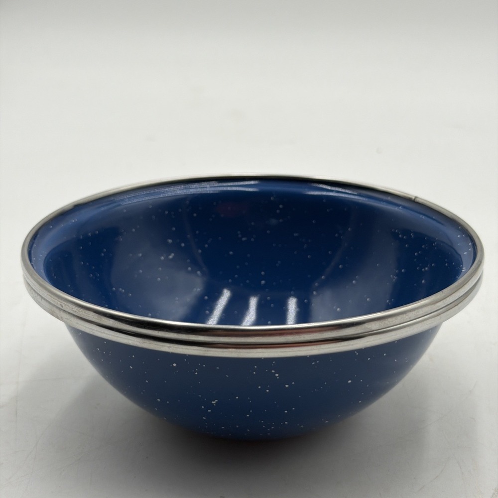 Set Of 2 GSI Outdoors Pioneer Enamelware Graniteware Stainless Steel Rim 6" Bowl